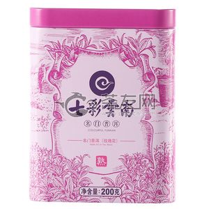 2019年七彩云南 名门普洱(玫瑰花) 熟茶 200克 试用 的图片